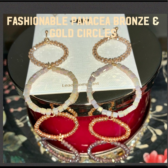 Panacea Jewelry - PANACEA GOLD TONES CRYSTAL LINEAR EARRINGS